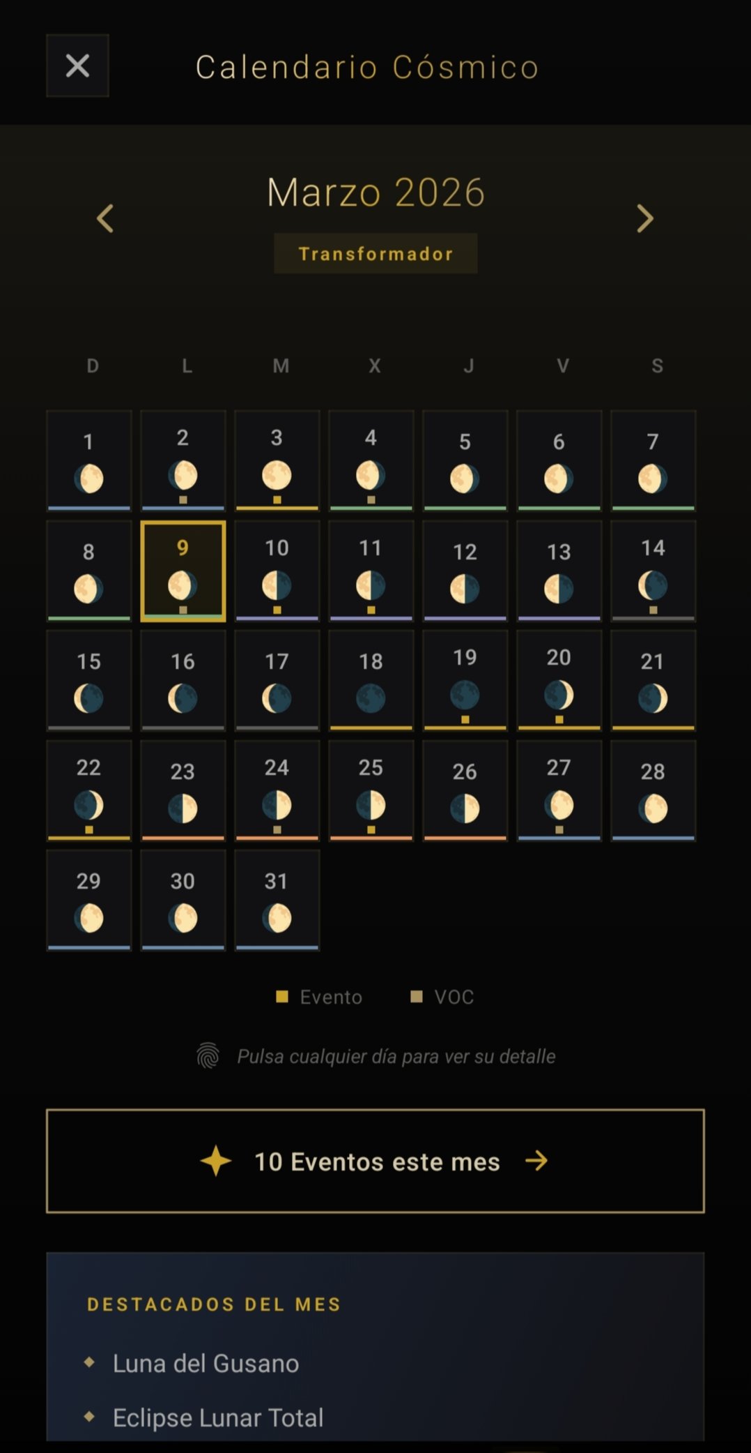 Calendario Lunar en Renace